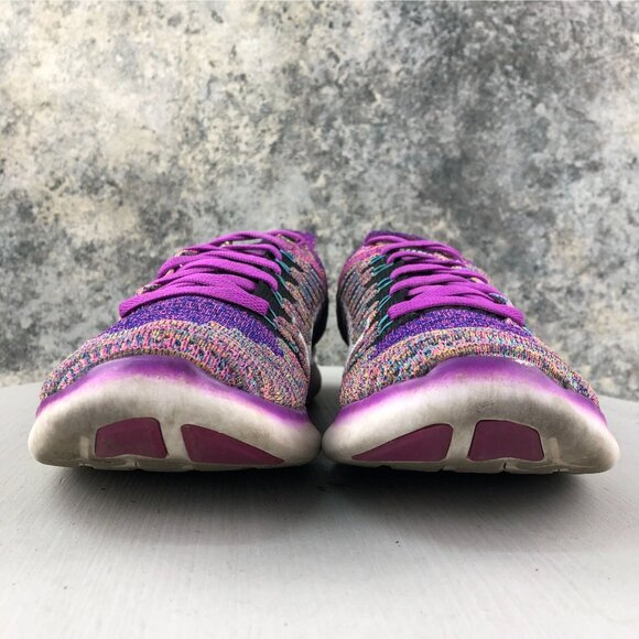 Nike Women's Size 8.5 Free RN Flyknit Hyper Purple Running Sneakers 831070-500 - Picture 2 of 15